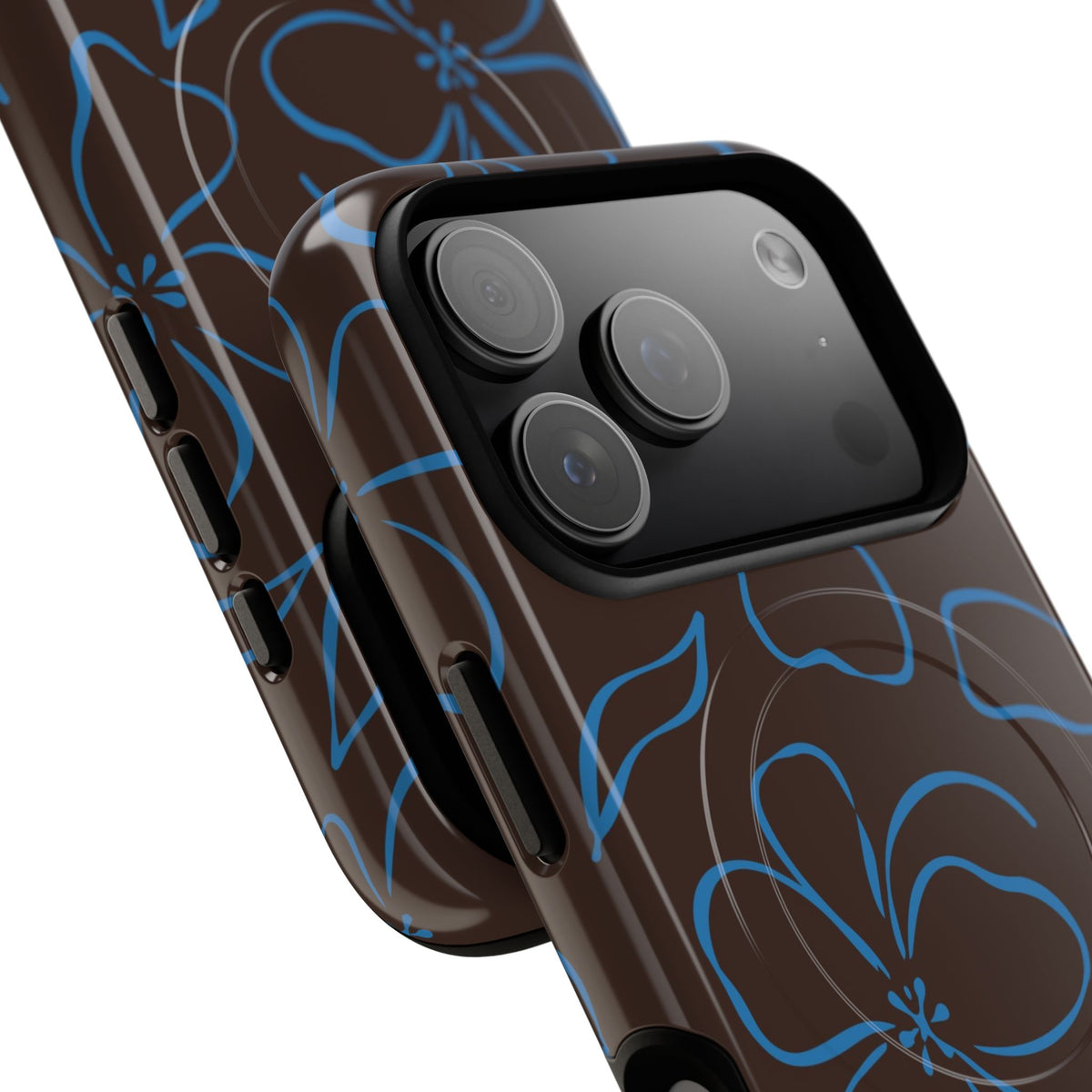 Espresso & Cerulean Floral Magnetic Phone Case by etchd, view 99