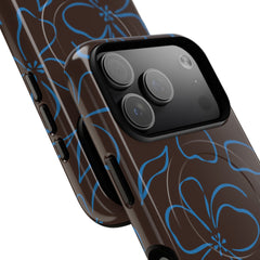 Espresso & Cerulean Floral Magnetic Phone Case by etchd, view 99