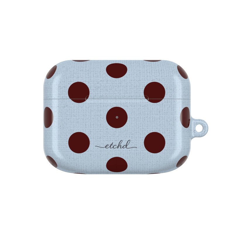 Blue & Cherry Polka Dot AirPod Case by etchd