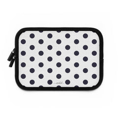 Navy And White Polka Dot Laptop Sleeve by etchd, view 2