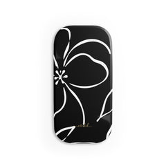 Black & White Floral Anello clip per telefono di etchd