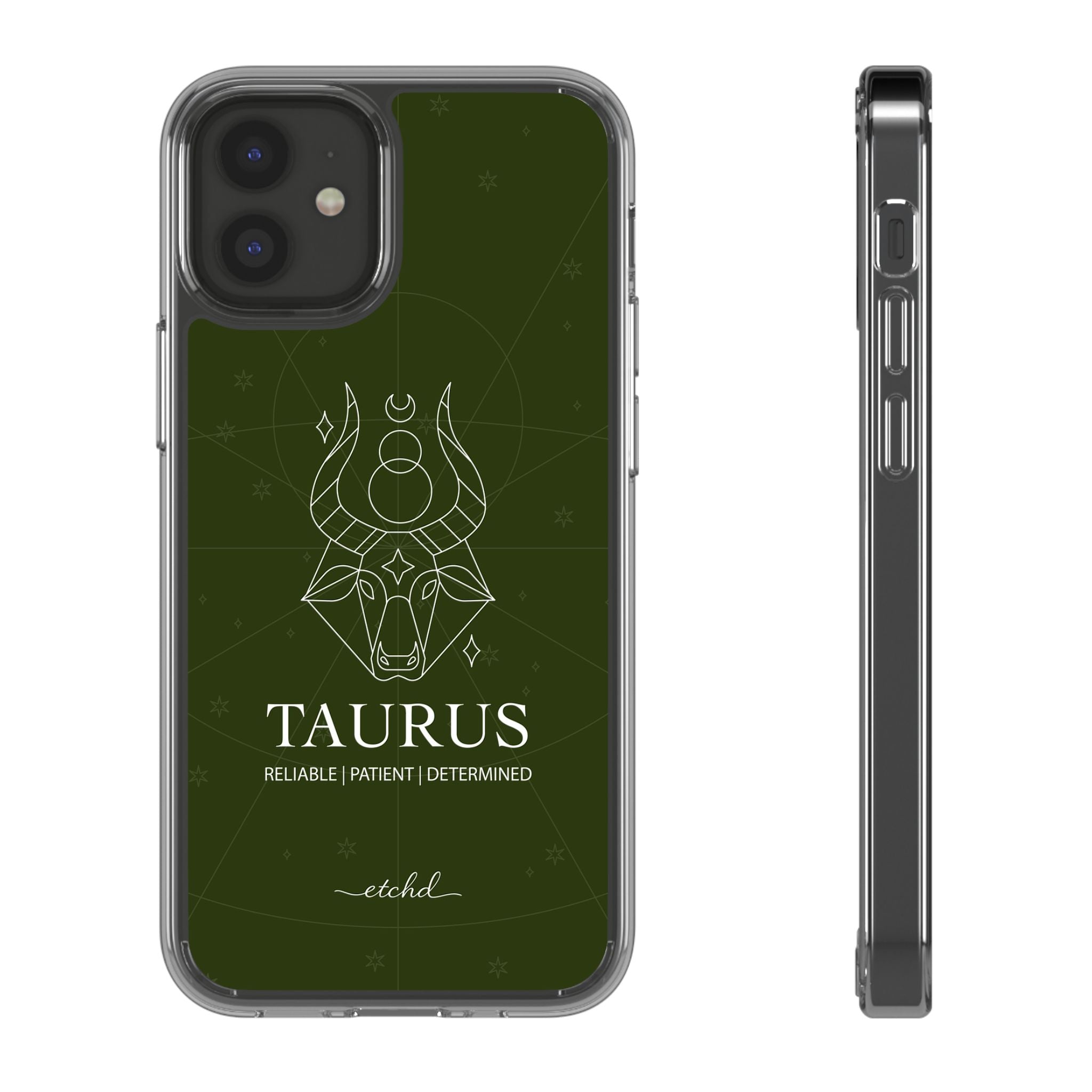 Taurus Clear Phone Case by etchd, view 2