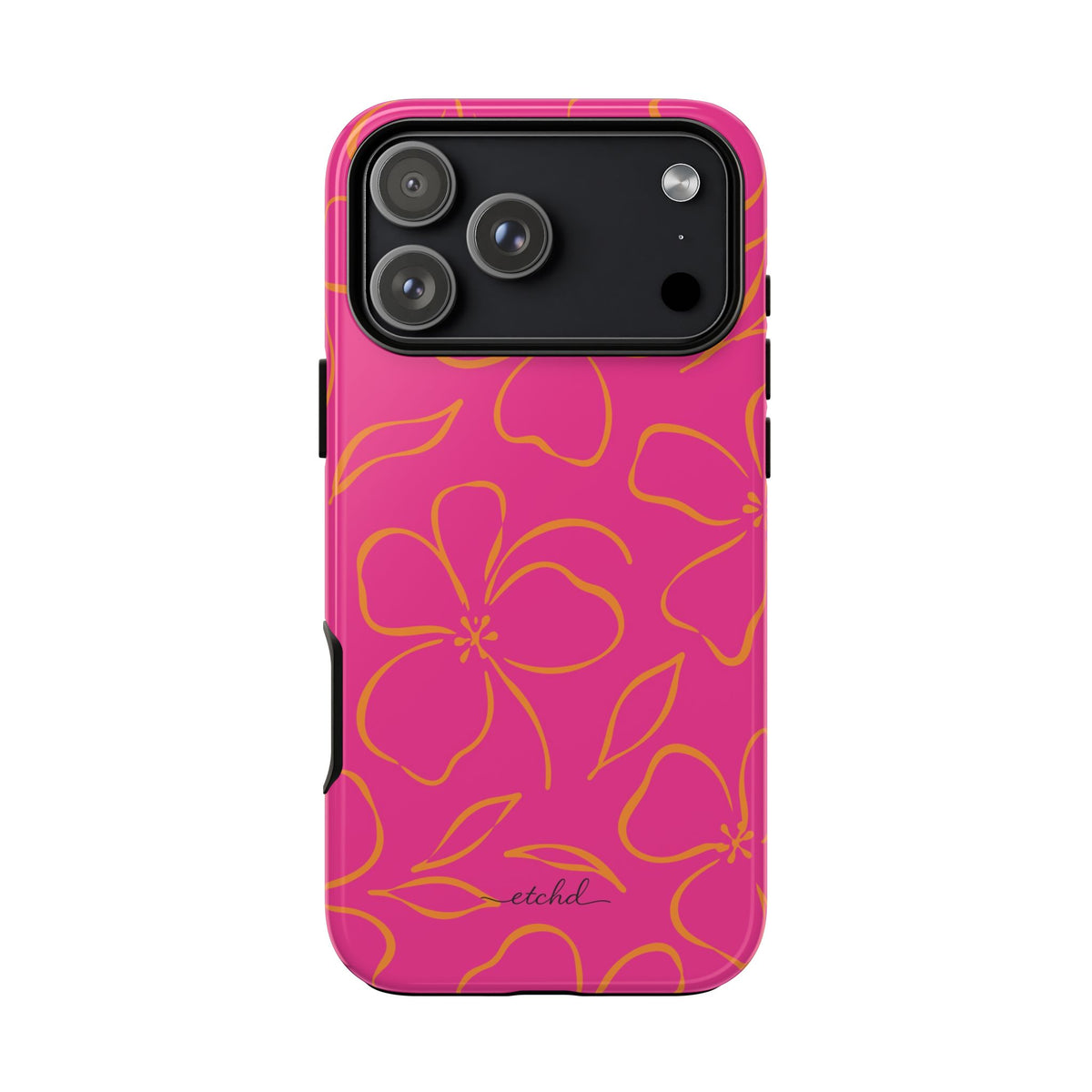 Pink & Orange Floral Phone Case by etchd, view 59