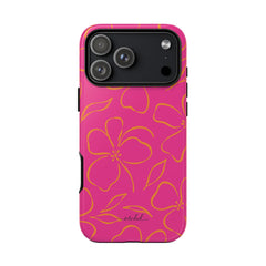 Pink & Orange Floral Phone Case by etchd, view 59