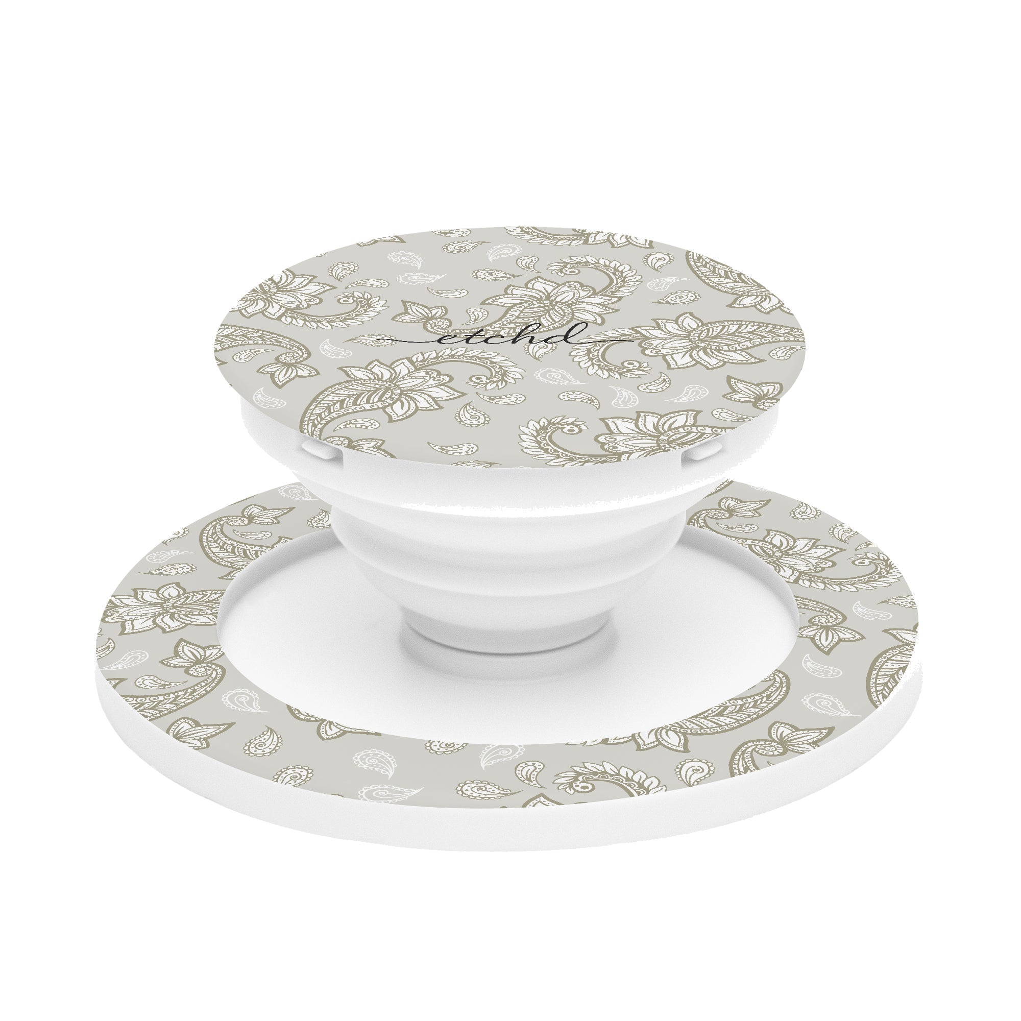 Beige Paisley Phone Grip And Stand by etchd