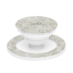 Beige Paisley Phone Grip And Stand by etchd