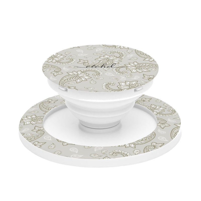 Beige Paisley Handy-Halterung und Ständer-zoom-