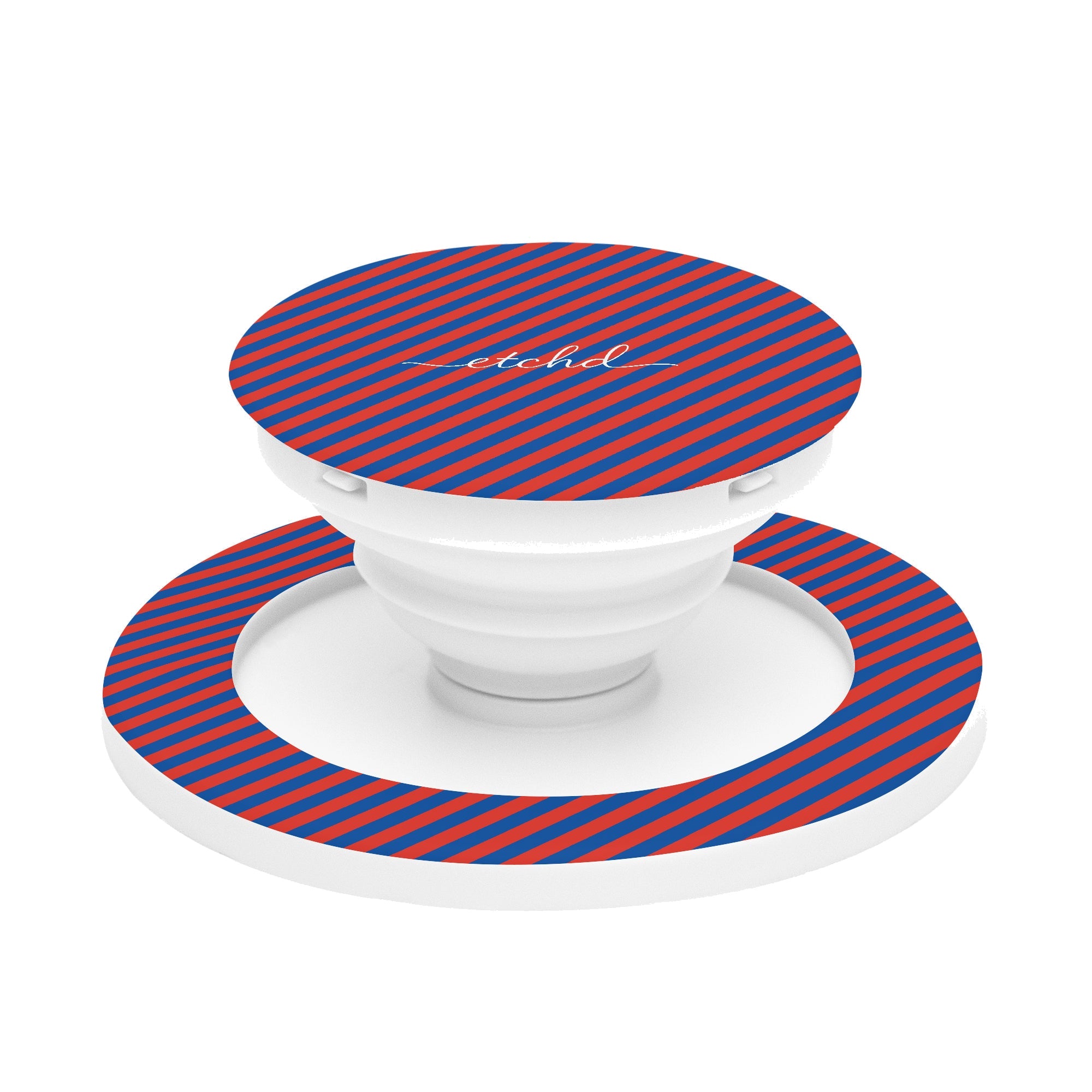 Cobalt And Poppy Diagonal Phone Grip And Stand by etchd