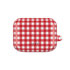 Classic Red & White Gingham AirPod Case by etchd