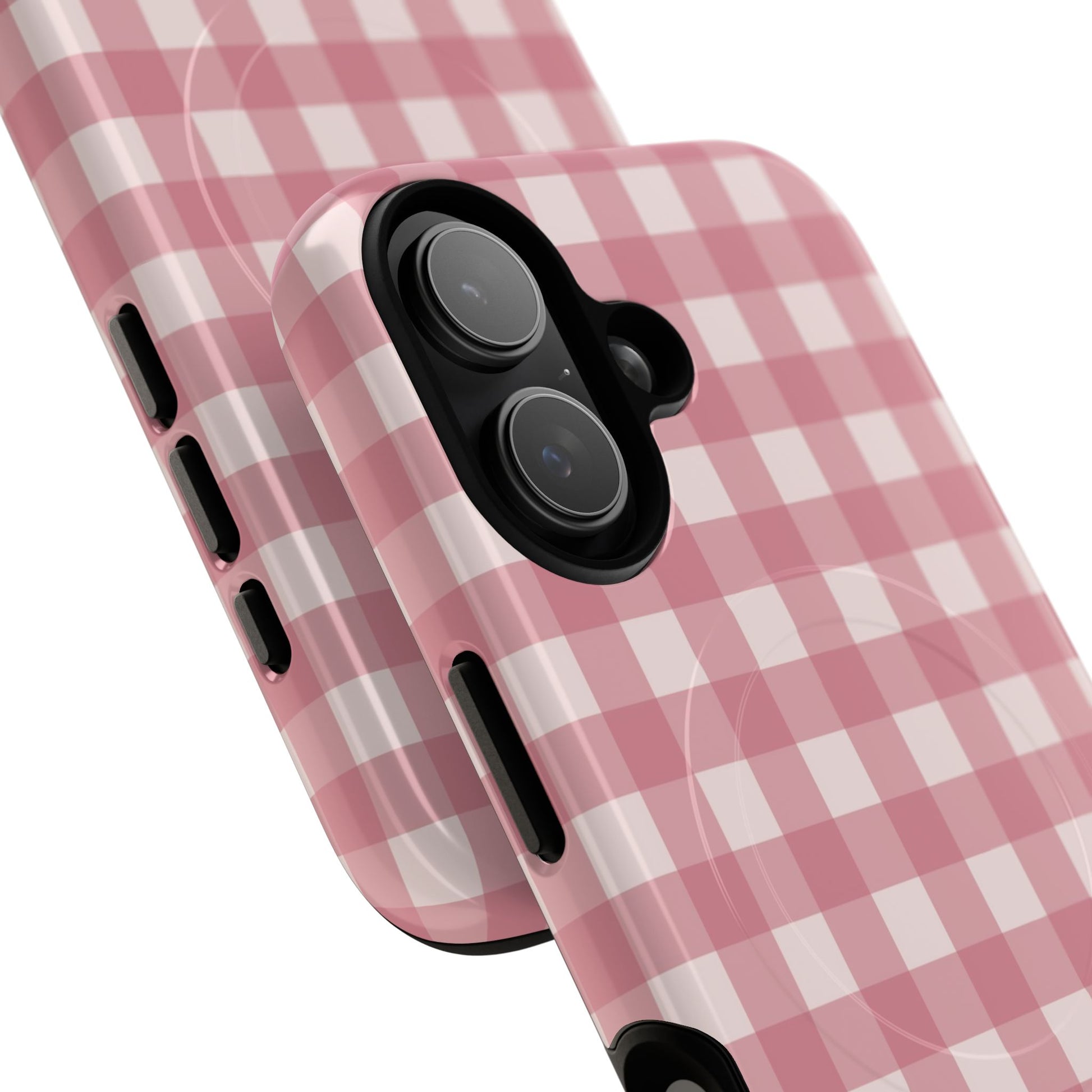 Blush & Cream Gingham Magnetic Phone Case by etchd, view 87