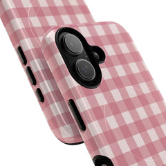 Blush & Cream Gingham Magnetic Phone Case by etchd, view 87