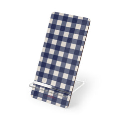 Navy & Cream Gingham Supporto per telefono di etchd