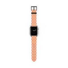 Coral And Peach Polka Dot Smartwatch Strap by etchd