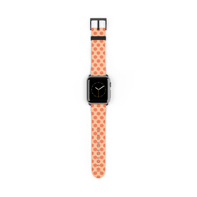 Coral And Peach Polka Dot Smartwatch Strap-zoom-