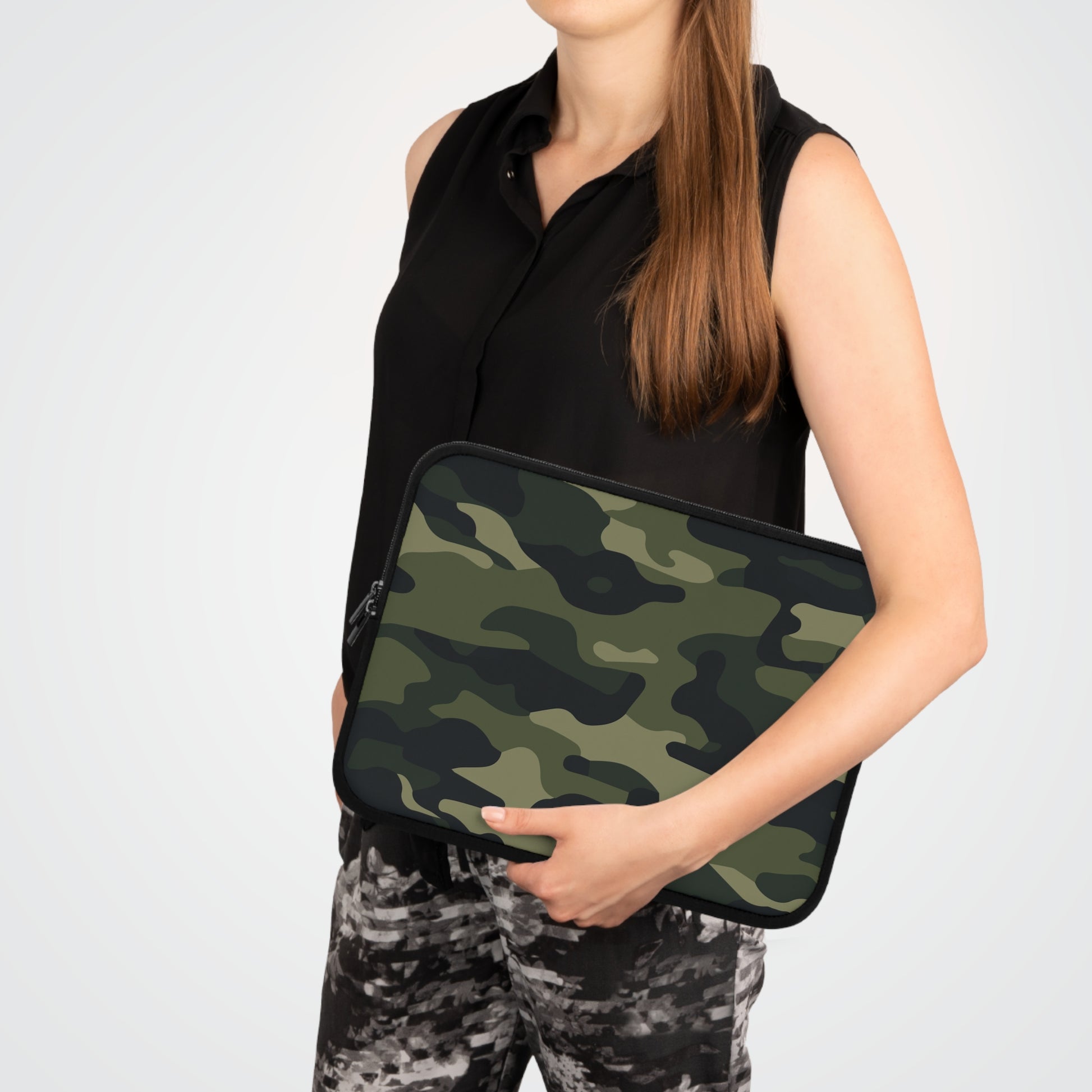 Green Camo Laptop Sleeve by etchd, view 6