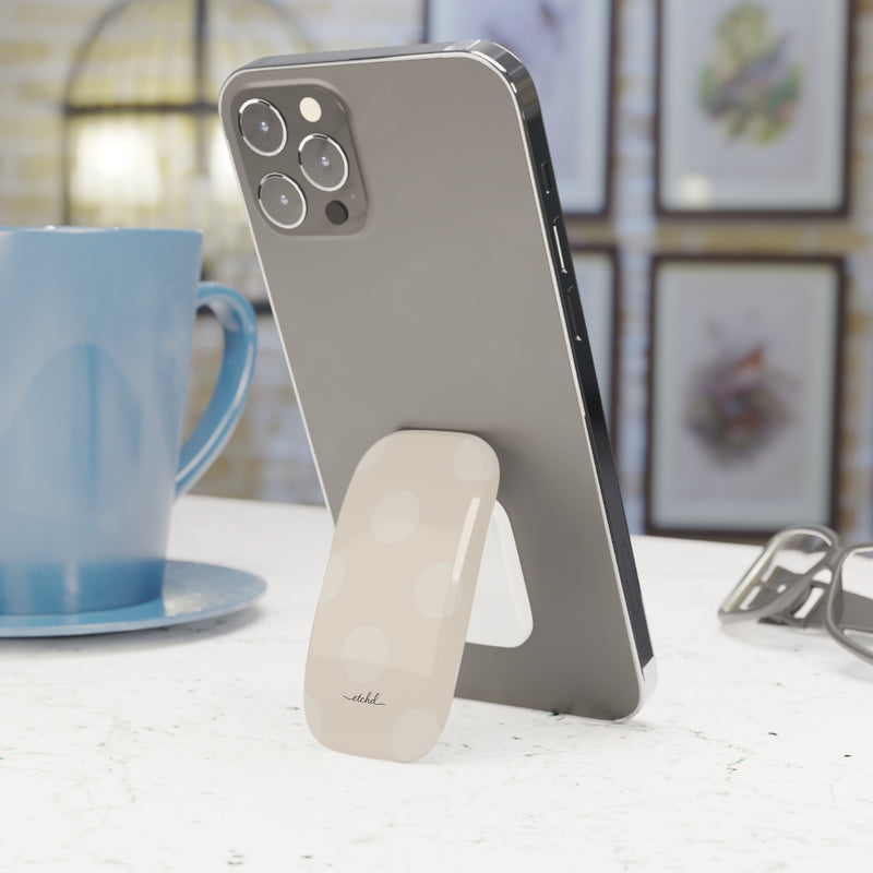 Neutral Polka Dot Click-On Phone Grip-zoom-