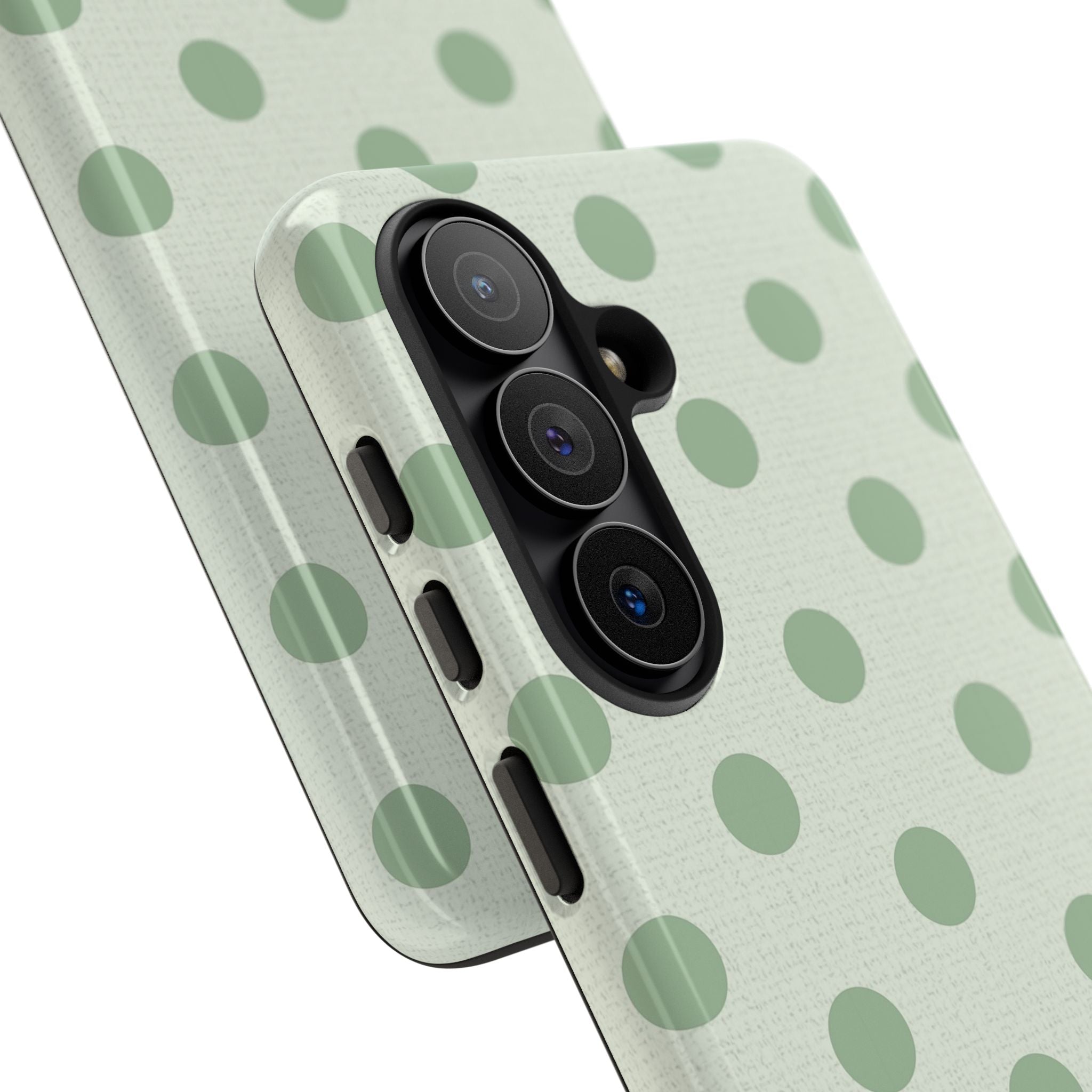 Sage & Cream Polka Dot Phone Case by etchd, view 209