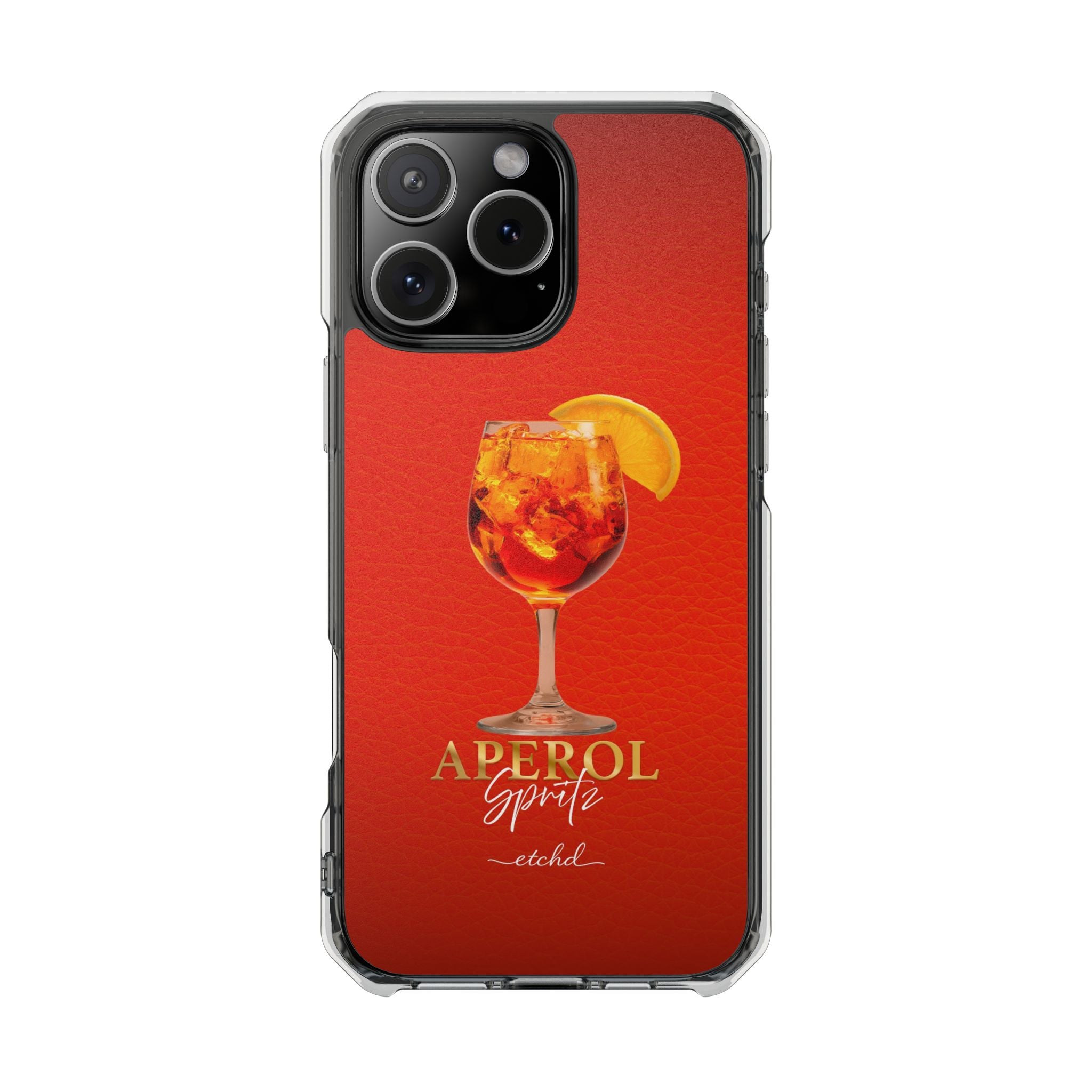 Aperol Spritz v2 Clear Magnetic Phone Case by etchd
