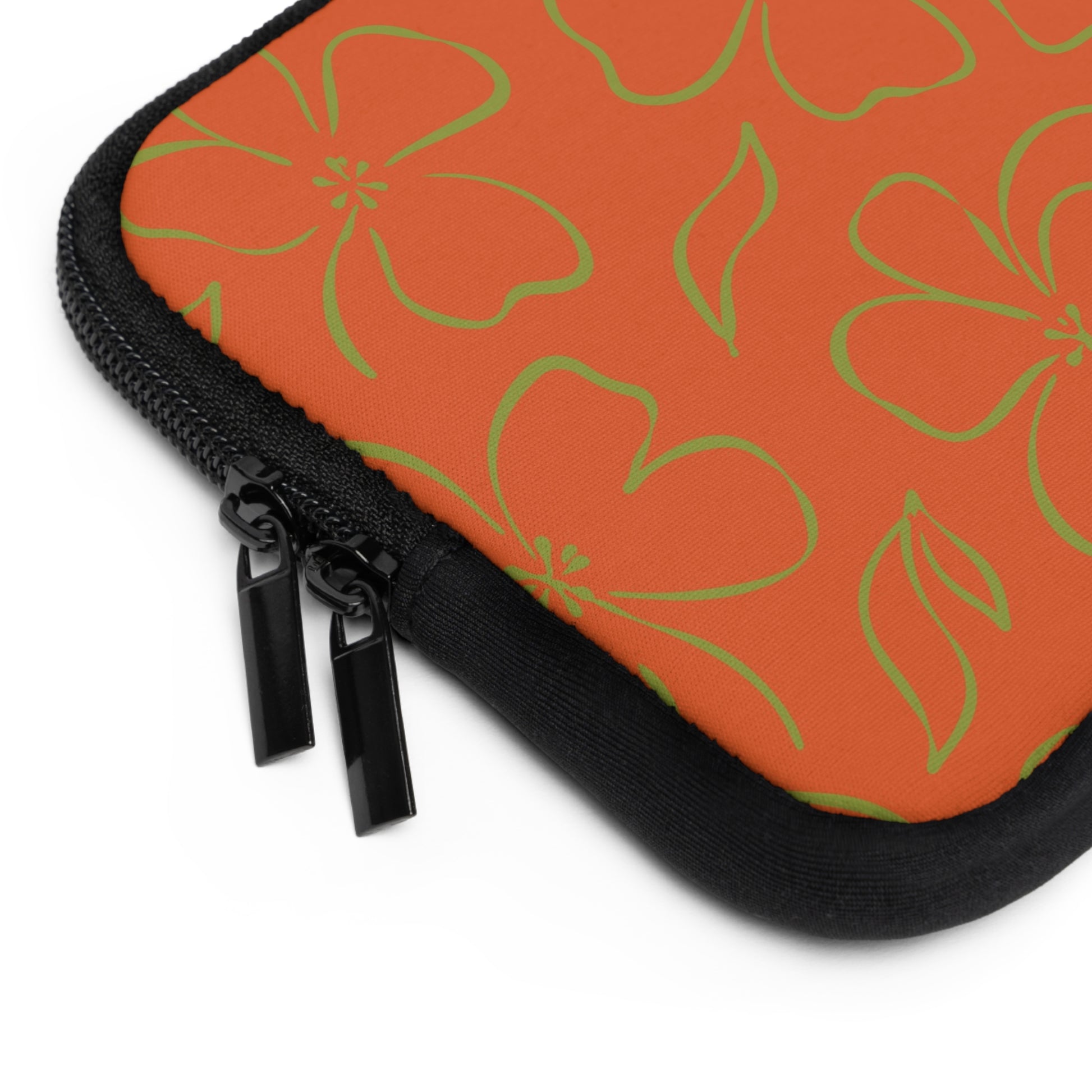 Persimmon & Wasabi Floral Laptop Sleeve by etchd, view 12