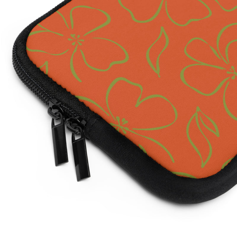 Persimmon & Wasabi Floral Laptop Sleeve by etchd, view 12