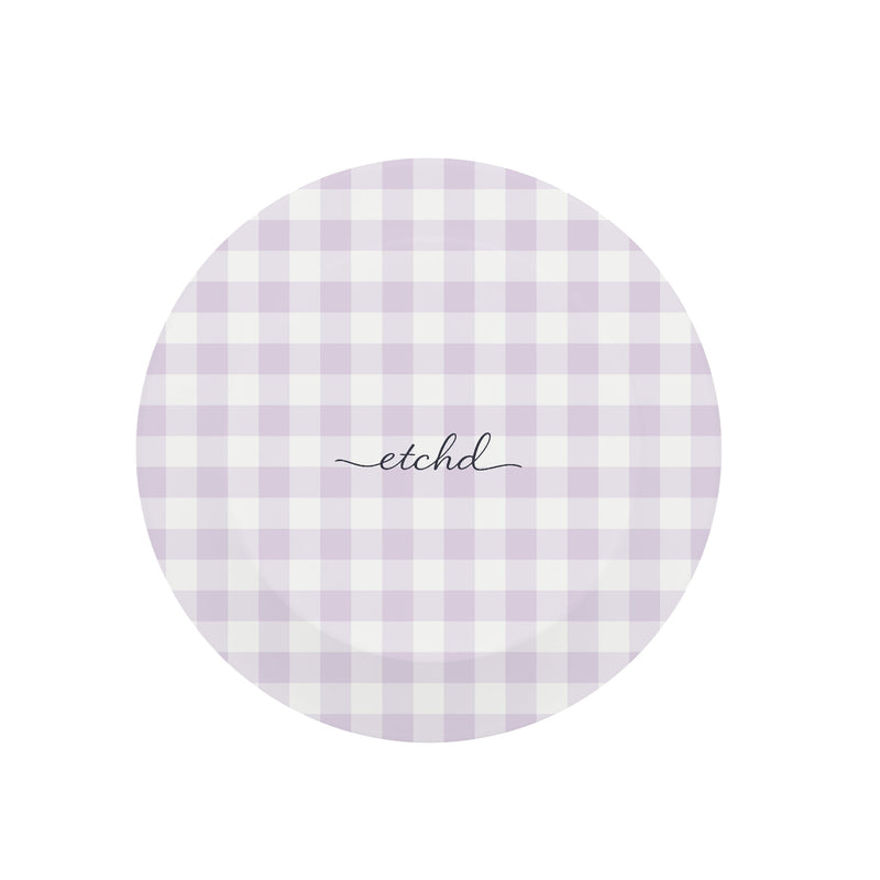 Lilac & White Gingham Anello e supporto per telefono-zoom-