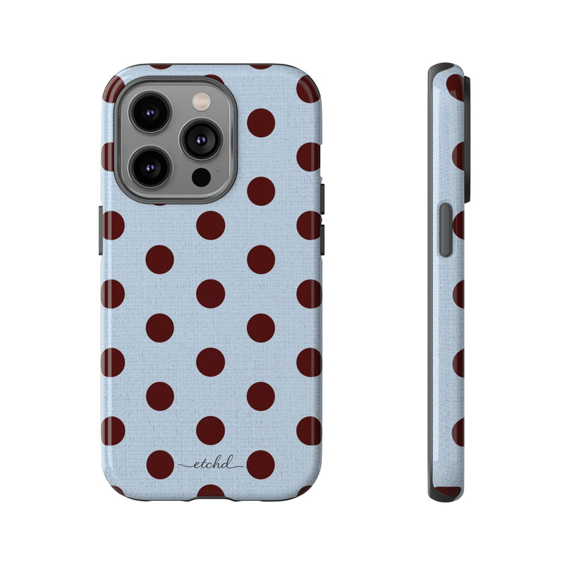 Blue & Cherry Polka Dot Phone Case-zoom-