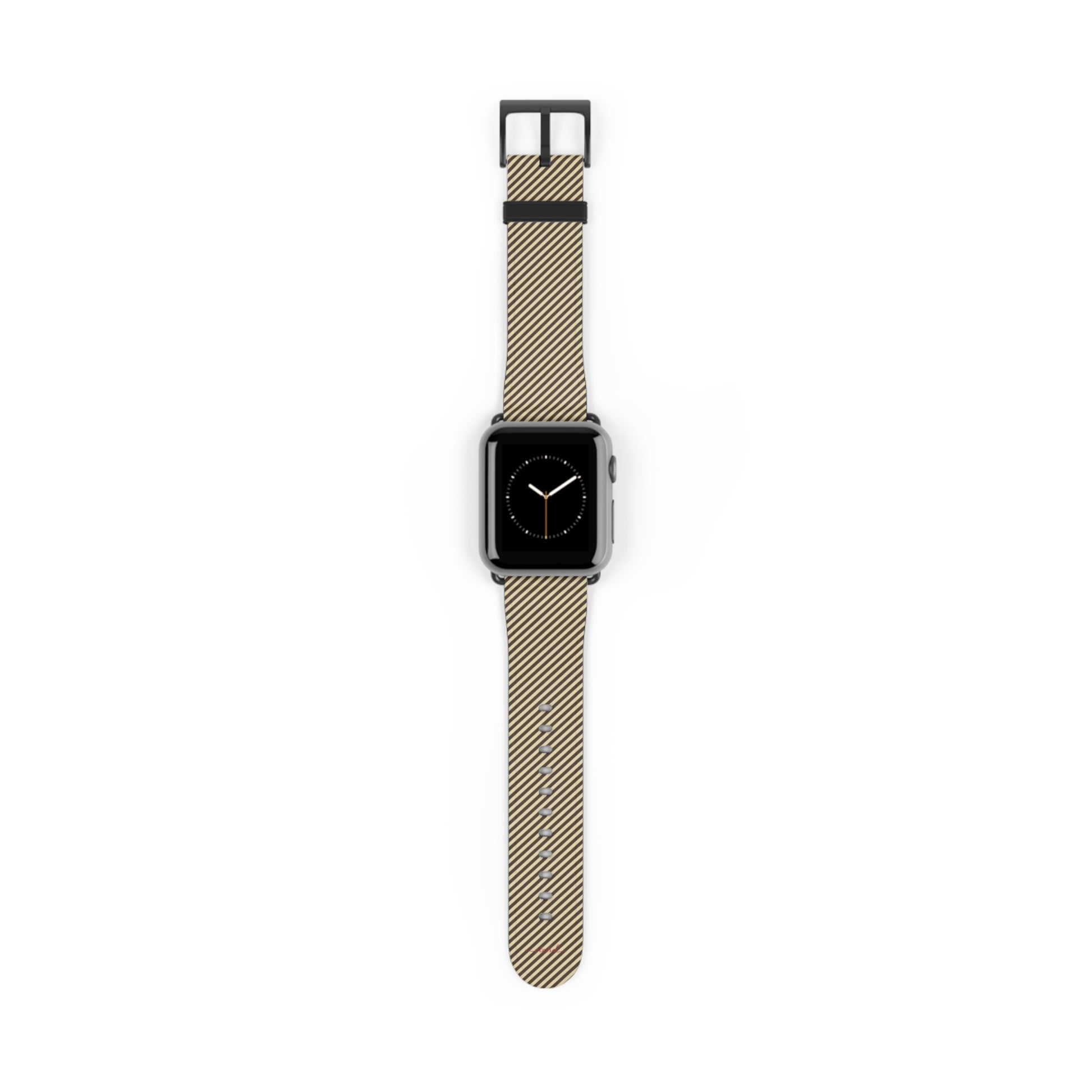 Butter & Brown Striped Diagonal Smartwatch Strap by etchd