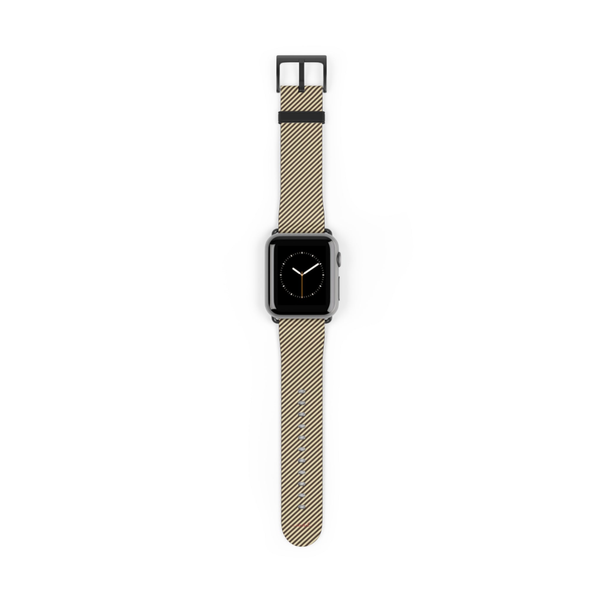 Butter & Brown Striped Diagonal Smartwatch Strap by etchd