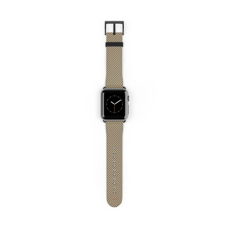 Butter & Brown Striped Diagonal Smartwatch Strap by etchd