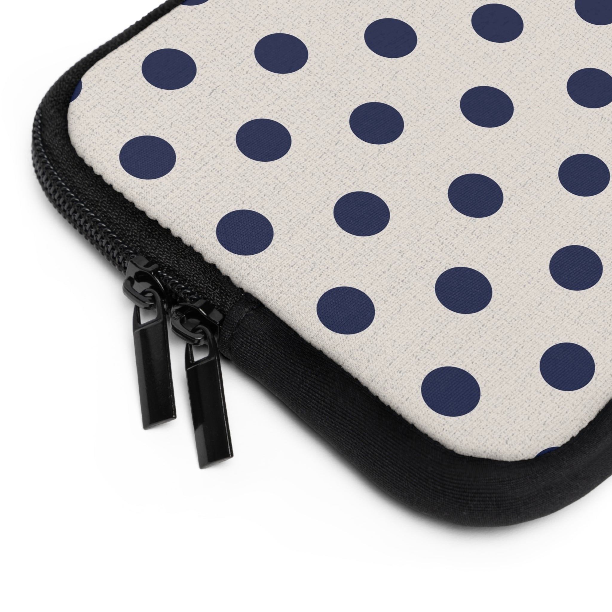 Navy & Cream Polka Dot Laptop Sleeve by etchd, view 12