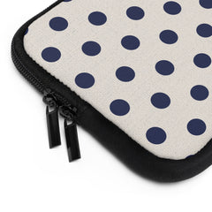 Navy & Cream Polka Dot Laptop Sleeve by etchd, view 12