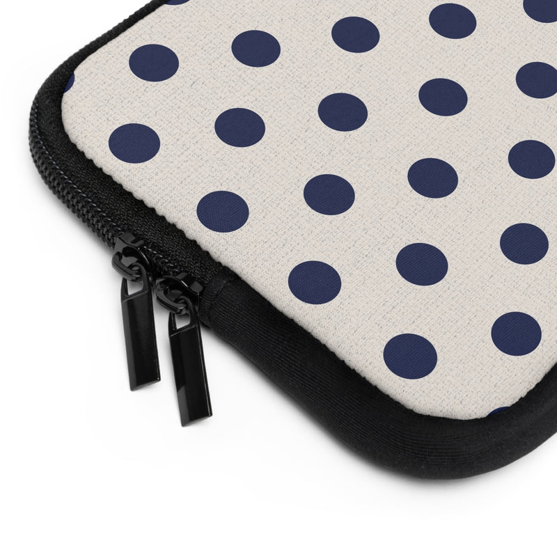 Navy & Cream Polka Dot Laptop Sleeve by etchd, view 12