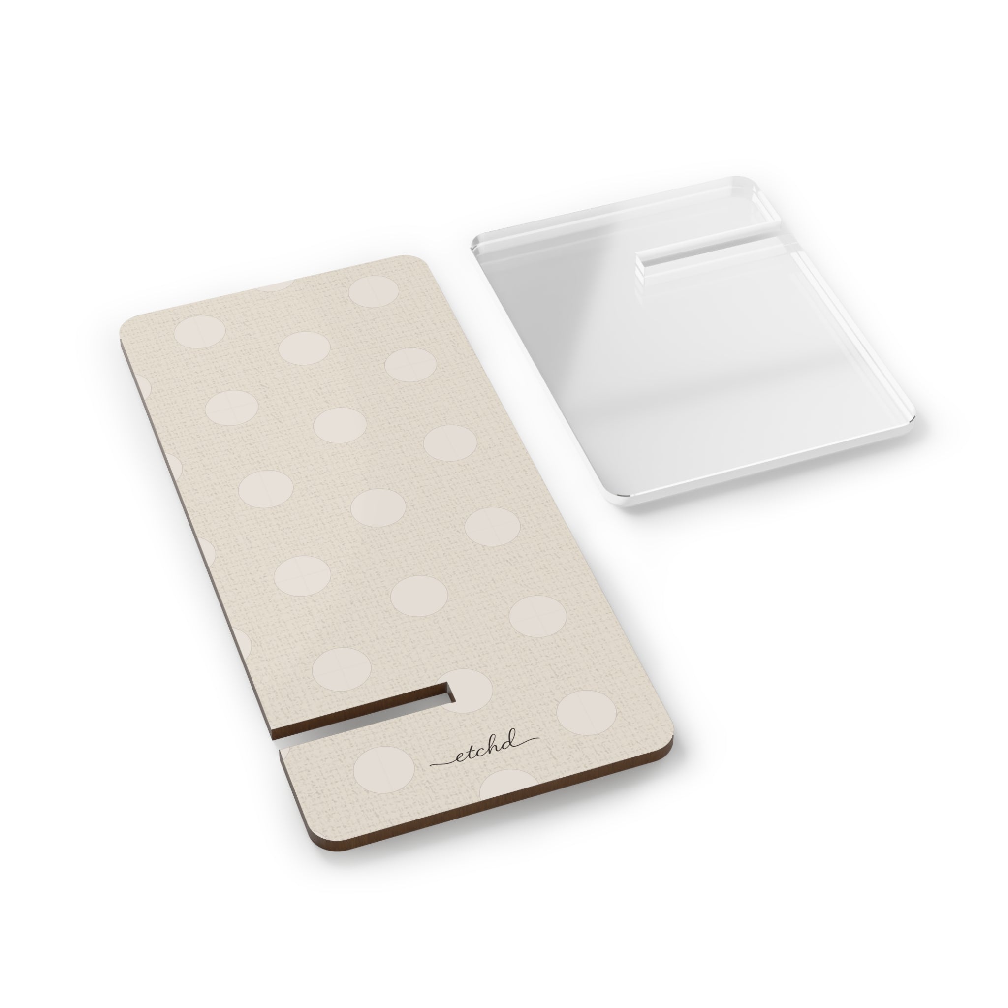 Neutral Polka Dot Phone Stand by etchd, view 2