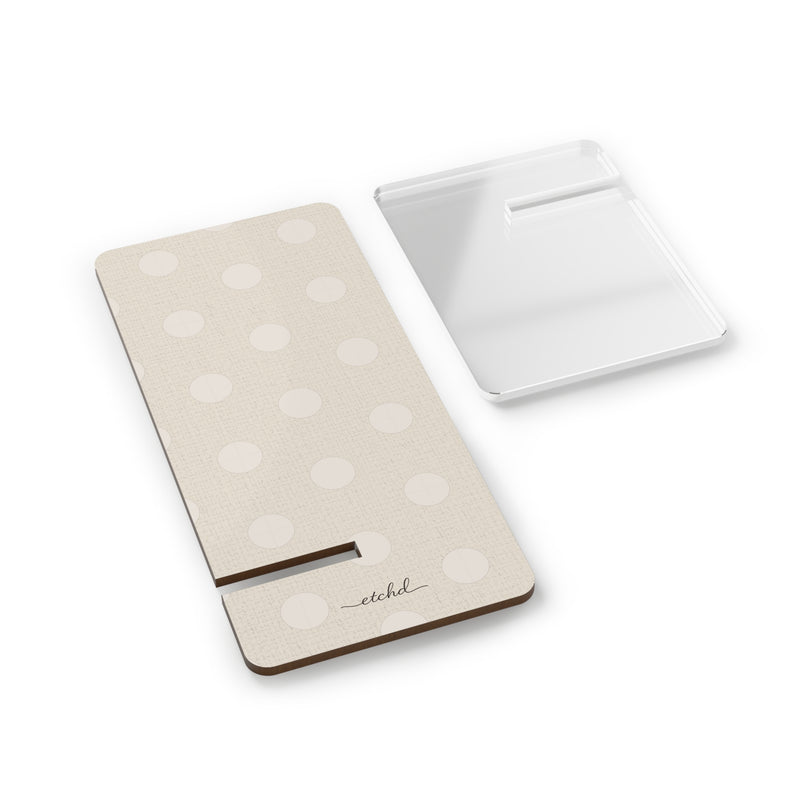 Neutral Polka Dot Phone Stand by etchd, view 2