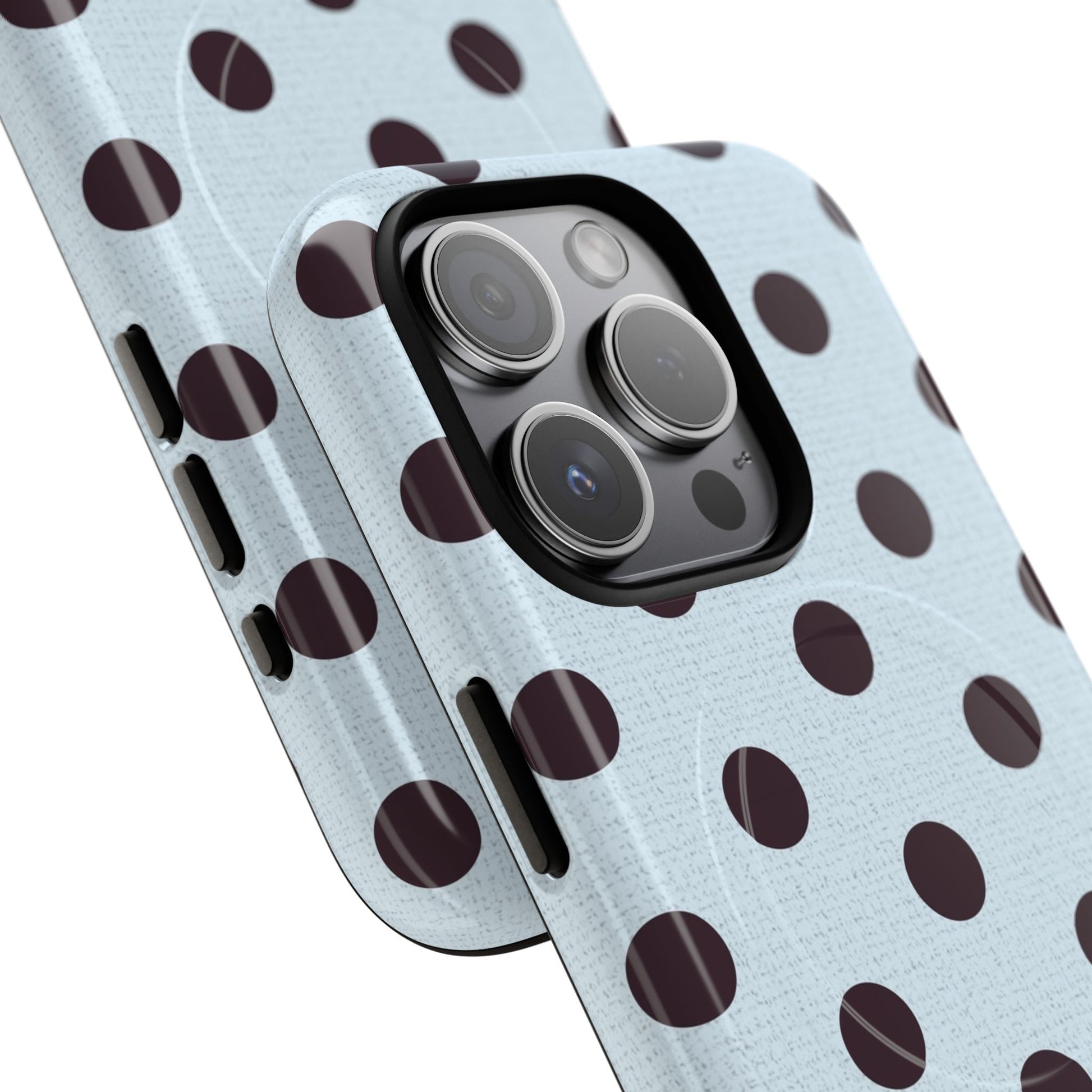 Plum And Blue Polka Dot Magnetic Phone Case by etchd, view 14