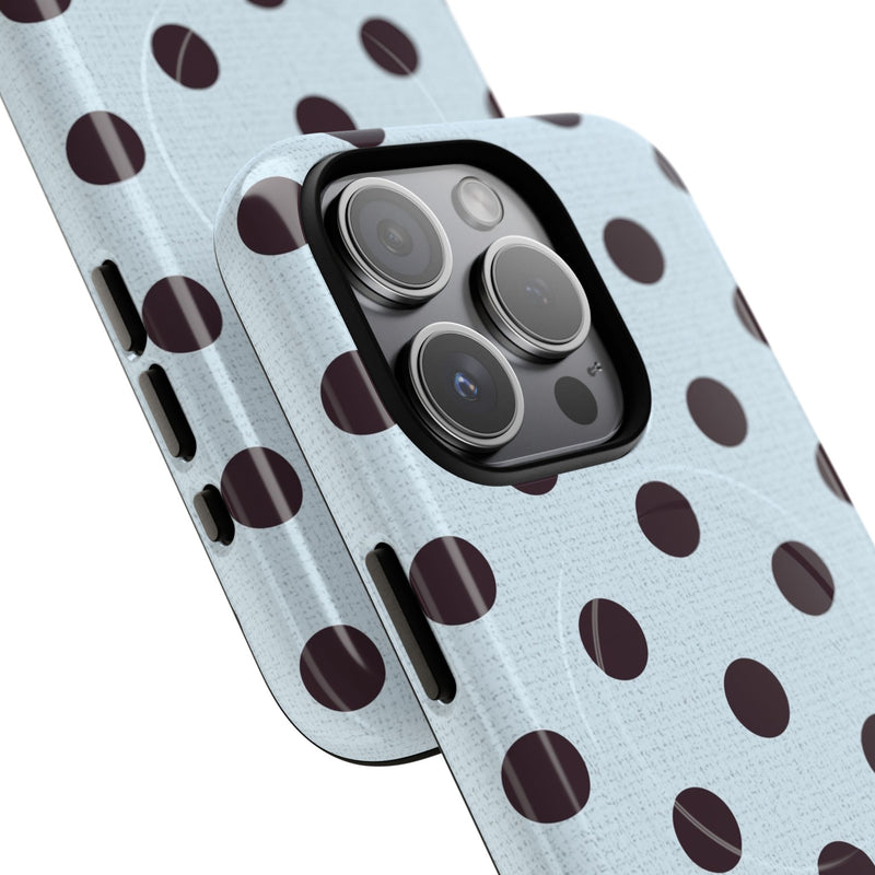 Plum And Blue Polka Dot Magnetic Phone Case-zoom-