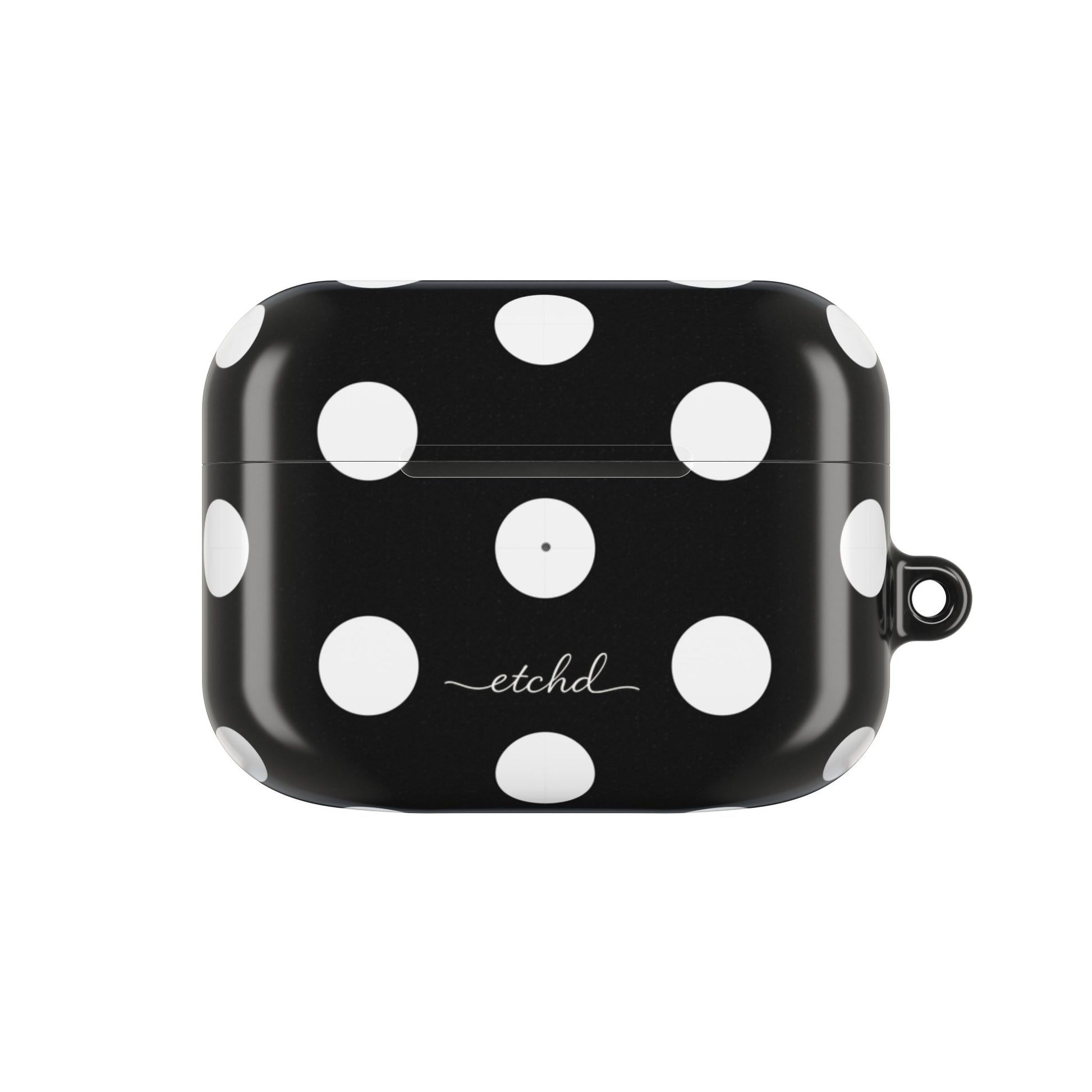 White & Black Polka Dot AirPod Case by etchd