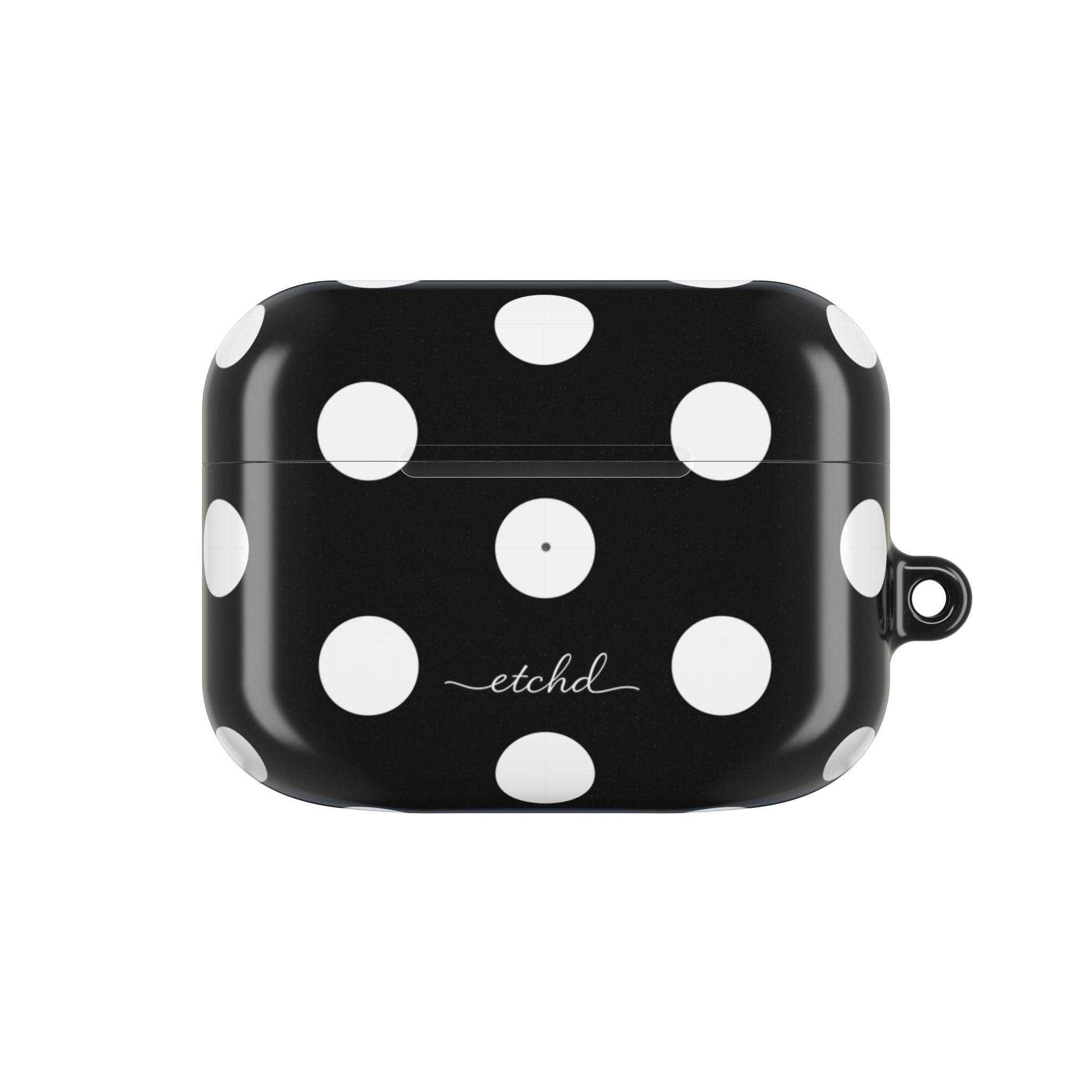White & Black Polka Dot AirPod Case by etchd