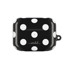 White & Black Polka Dot AirPod Case by etchd