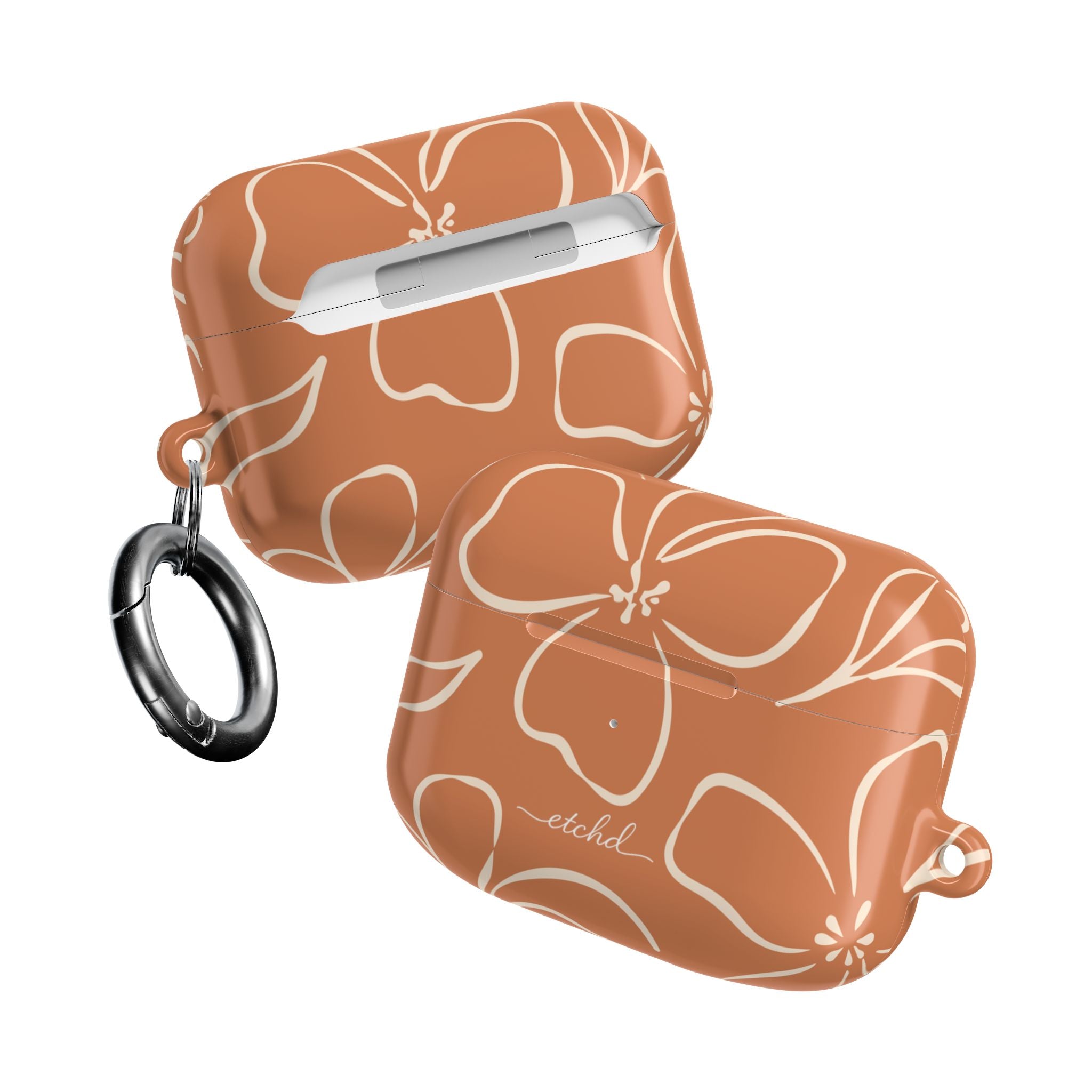 Terracotta & Cream Floral AirPod Case by etchd, view 10