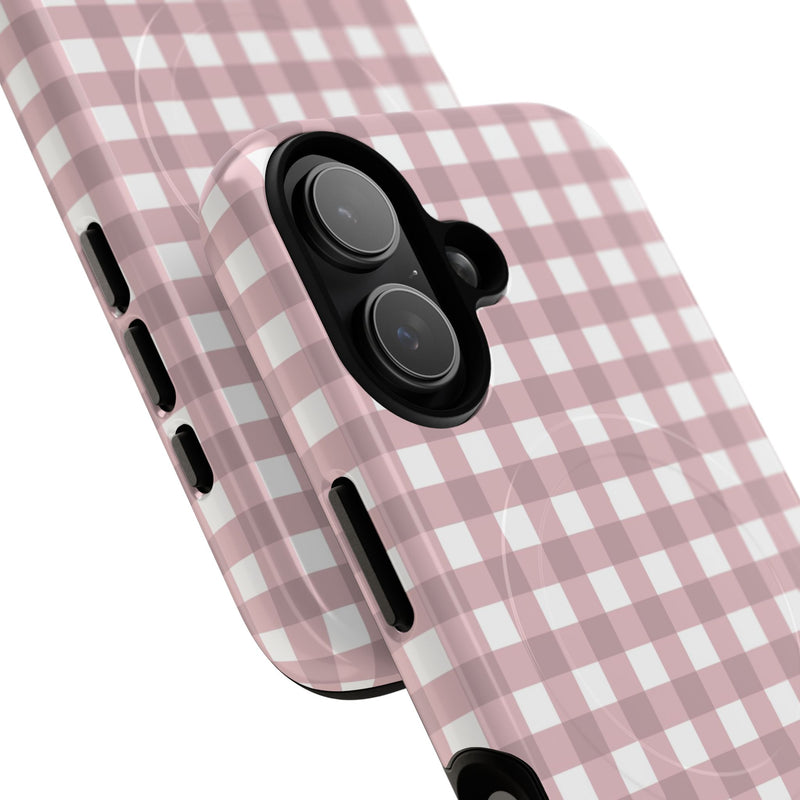 Pink Gingham Magnetic Phone Case by etchd, view 87