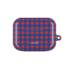 Cobalt & Poppy Gingham AirPod Case by etchd