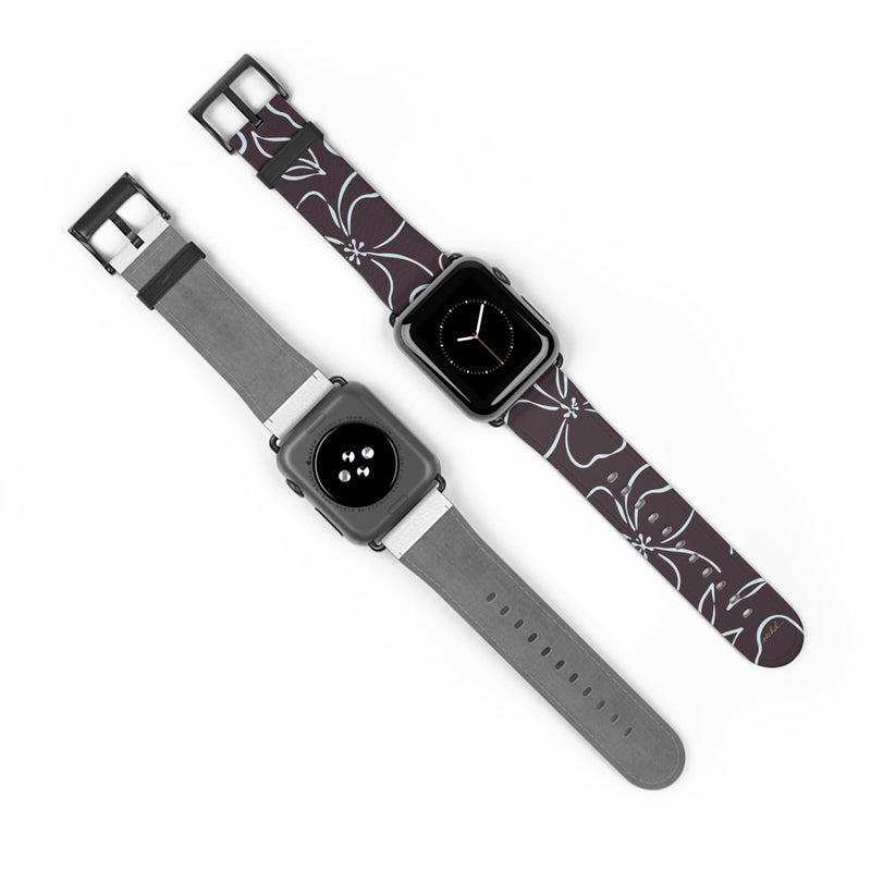 Plum & Blue Floral Smartwatch Strap by etchd, view 10