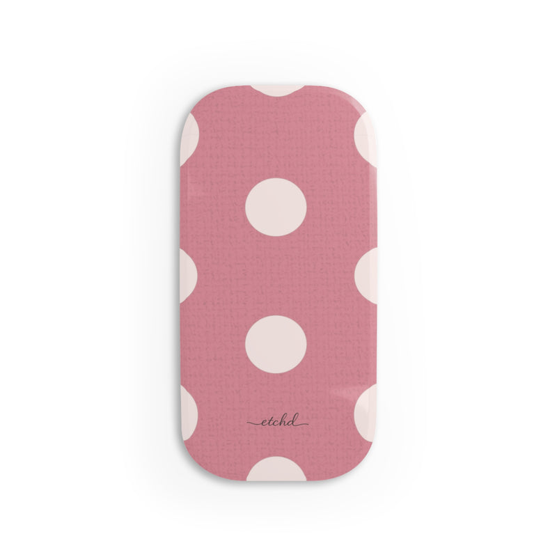 Cream & Blush Polka Dot Click-On Phone Grip by etchd