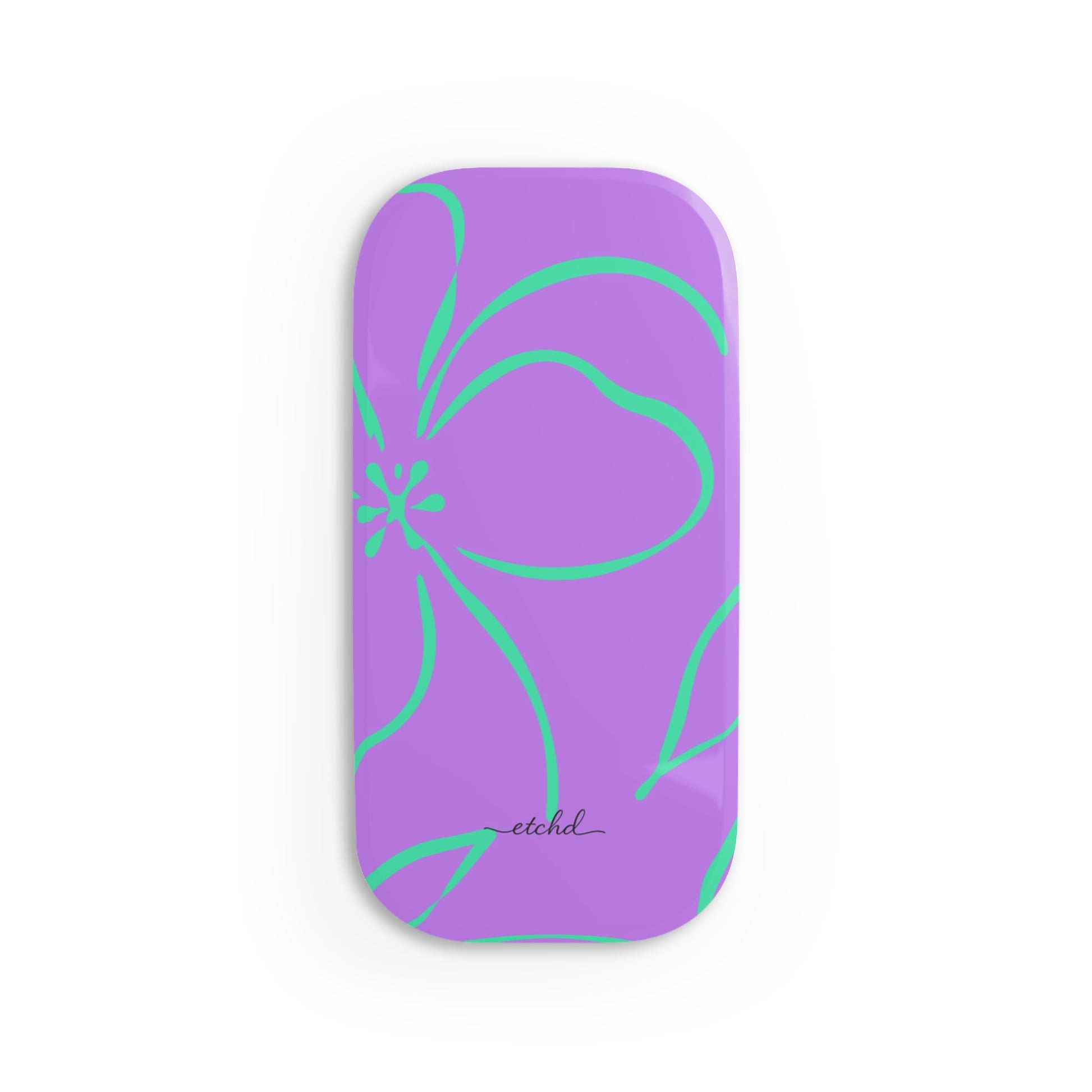 Lilac & Hypermint Floral Agarre clipsable para móvil de etchd