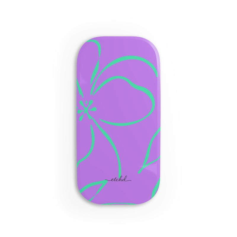 Lilac & Hypermint Floral Agarre clipsable para móvil de etchd