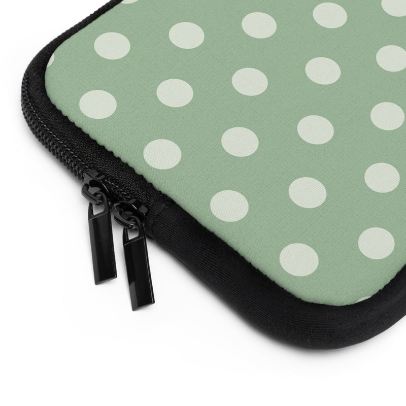 Cream & Sage Polka Dot Laptop Sleeve by etchd, view 12