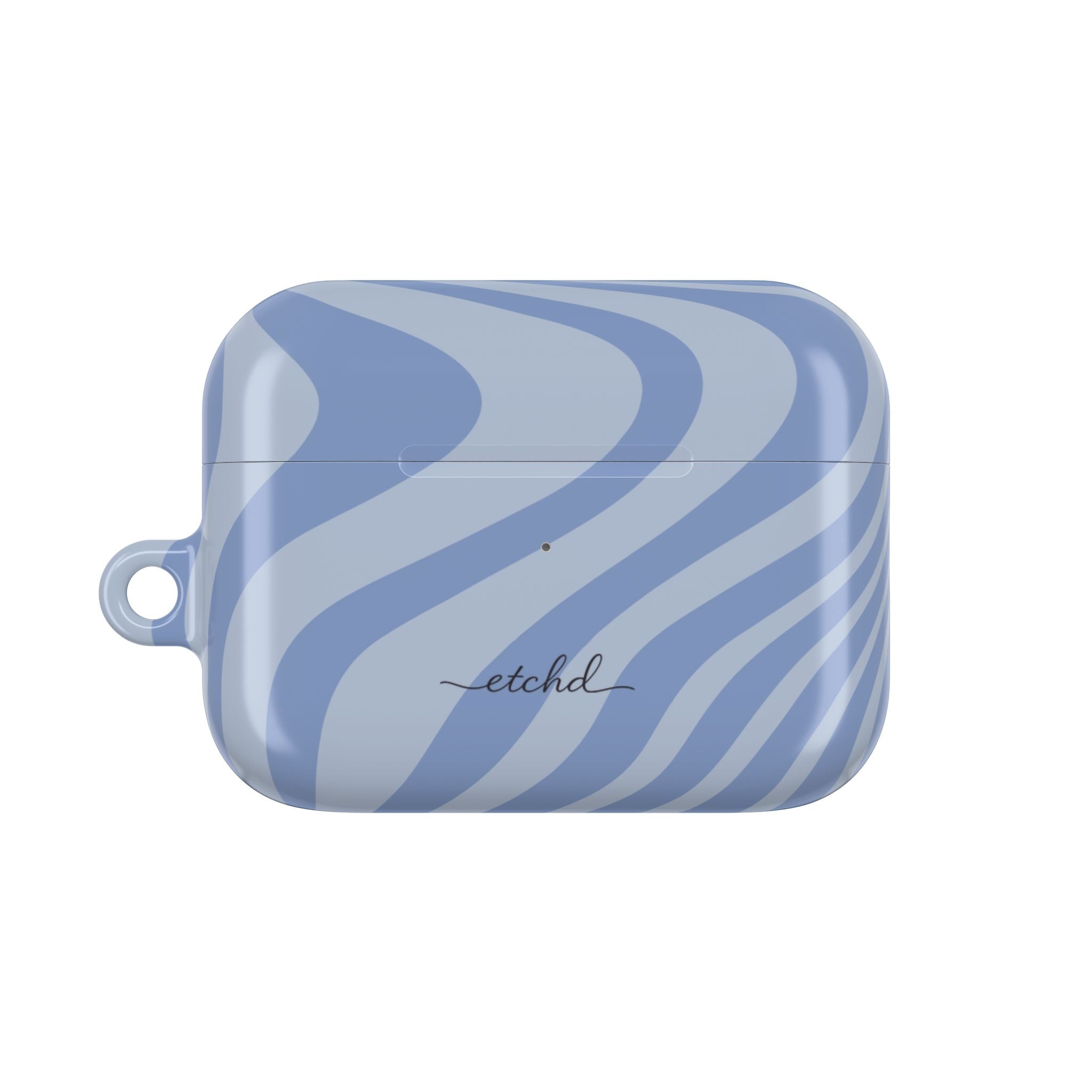 Blue Curved Lines AirPod Case by etchd, view 2
