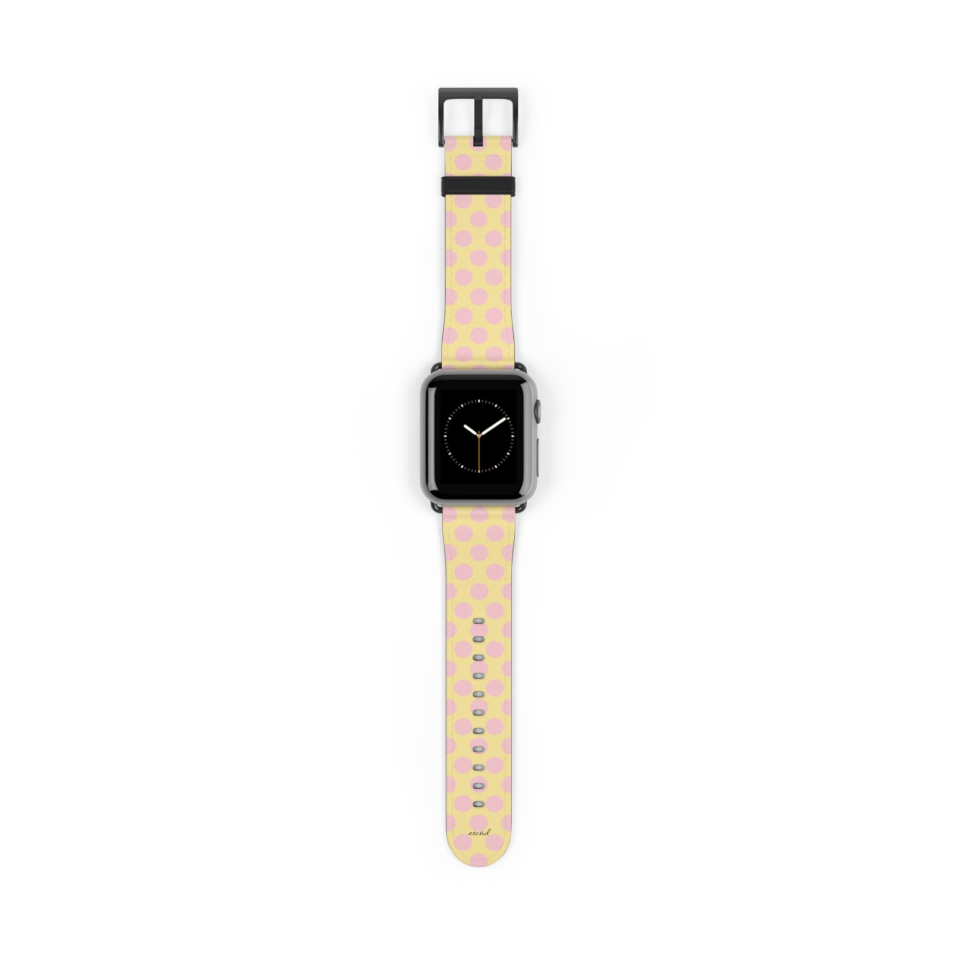 Pink And Butter Polka Dot Smartwatch Strap by etchd