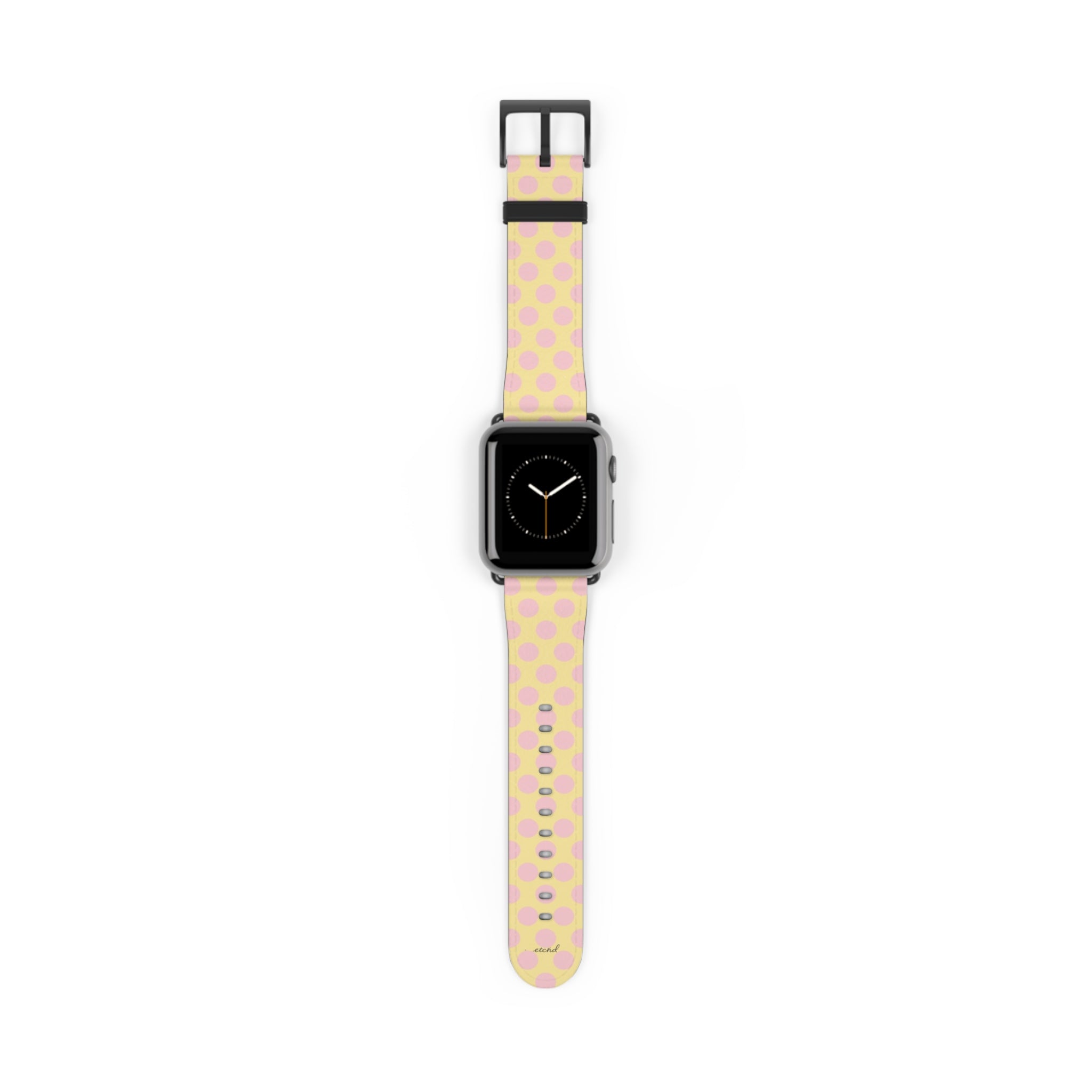 Pink And Butter Polka Dot Smartwatch Strap by etchd